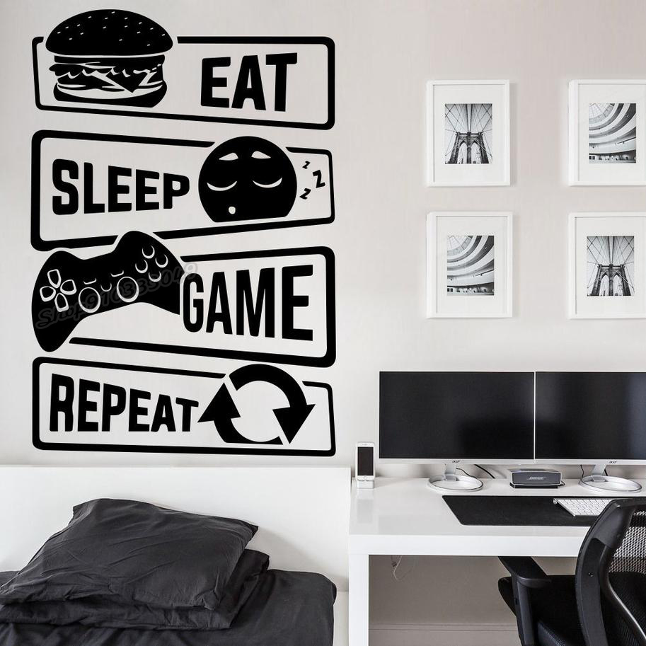 Gaming Console Wallpaper - 수면 게임 반복 게이머 벽 스티커