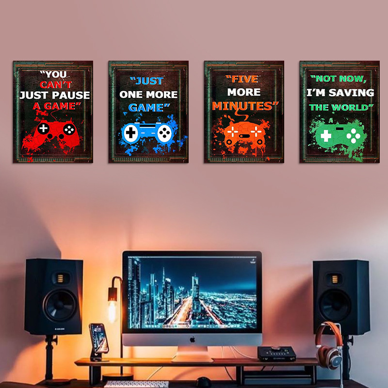 어린이 게임방 게임 벽 장식 포스터 스티커 데칼, 자체 - Gaming Console Wallpaper 리뷰 및 가격